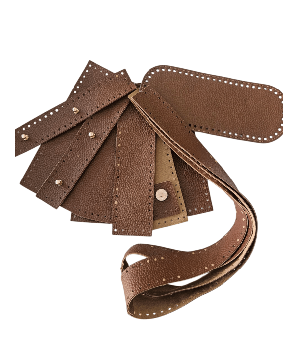 PARÇA DERİLİ OVAL ÇANTA SETİ (BODRUM MODEL) TABA