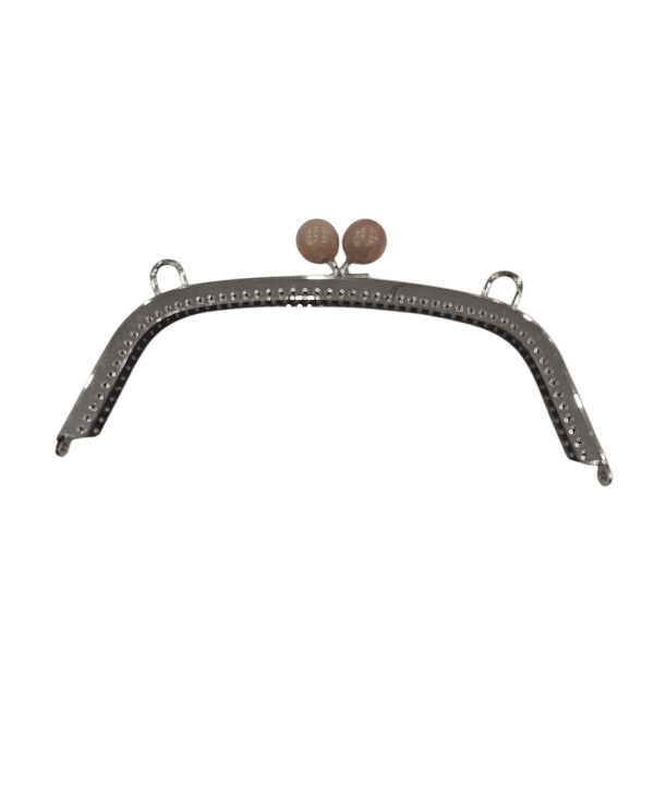 METAL ÇANTA KLİPSİ 22 CM NİKEL SOMON BONCUKLU