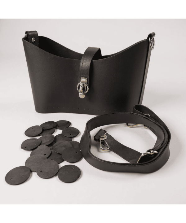 DERİ PULLU ÇANTA SETİ ANTRASİT