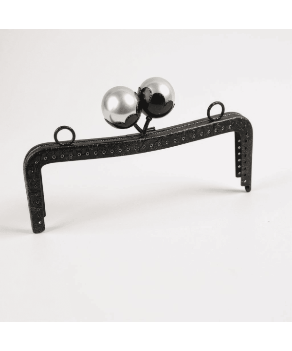 METAL ÇANTA KLİPSİ İNCİLİ 20 CM SİYAH