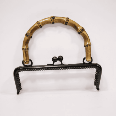METAL ÇANTA KLİPSİ BAMBU SAPLI 20 CM SİYAH METAL ÇANTA KLİPSİ B...