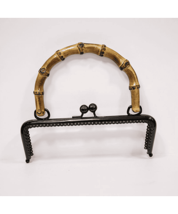 METAL ÇANTA KLİPSİ BAMBU SAPLI 20 CM SİYAH