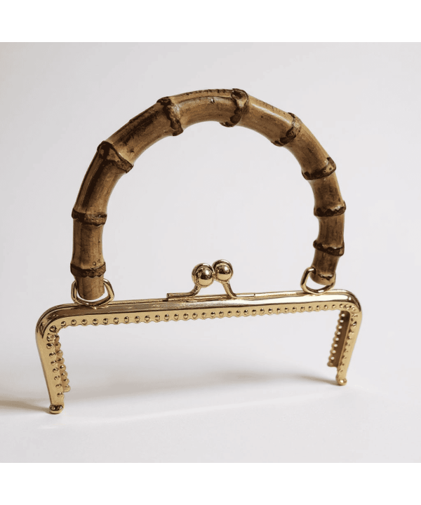 METAL ÇANTA KLİPSİ BAMBU SAPLI 20 CM GOLD