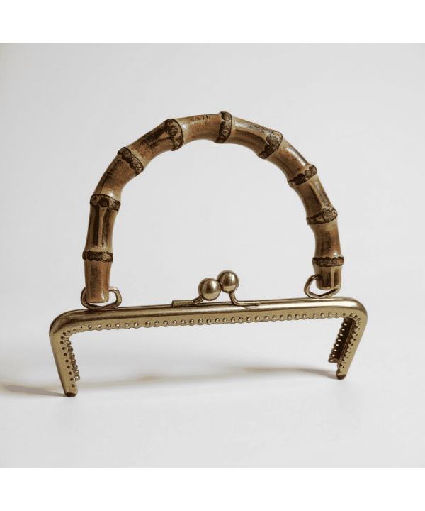 METAL ÇANTA KLİPSİ BAMBU SAPLI 20 CM ANTİK