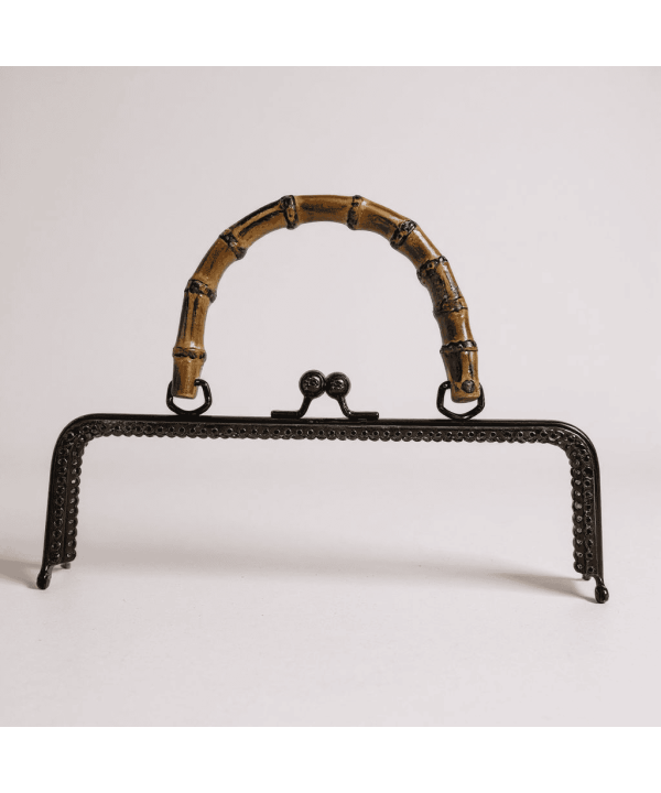 METAL ÇANTA KLİPSİ BAMBU SAPLI 25 CM SİYAH