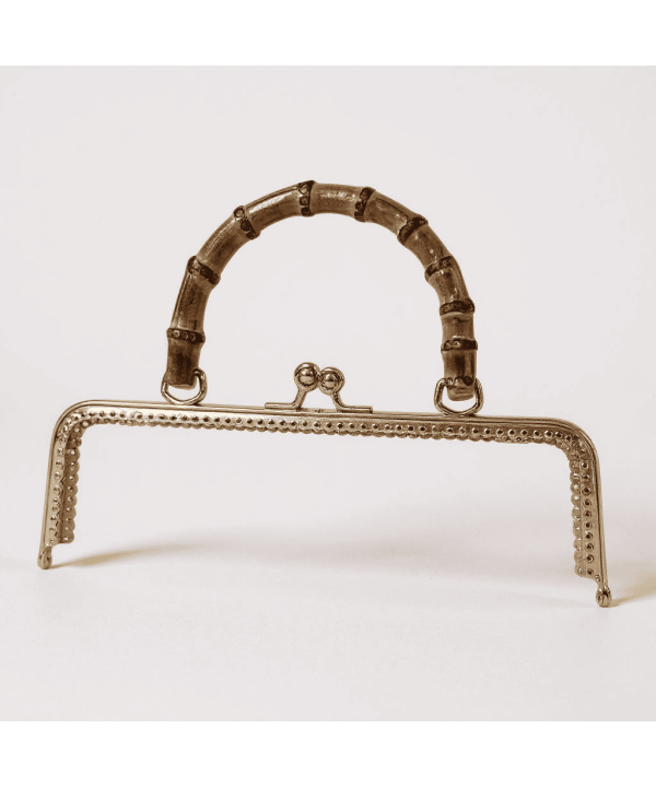 METAL ÇANTA KLİPSİ BAMBU SAPLI 25 CM GOLD