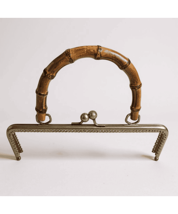 METAL ÇANTA KLİPSİ BAMBU SAPLI 25 CM ANTİK