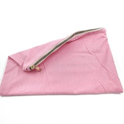 HAZIR CLUTCH ASTAR POPLİN FERMUARLI CEPLİ PEMBE