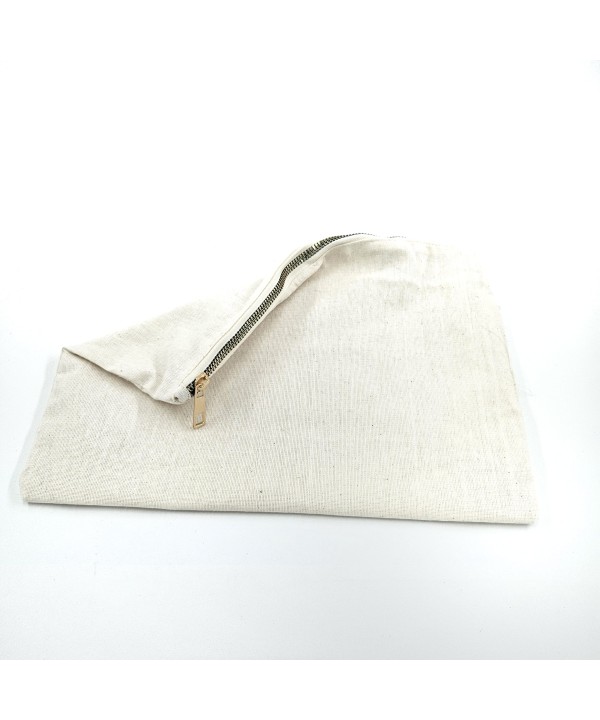 HAZIR CLUTCH ASTAR POPLİN FERMUARLI CEPLİ KREM