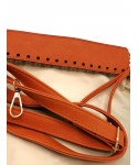 ASTARLI CLUTCH ÇANTA TURUNCU (UZUN SAPLI)