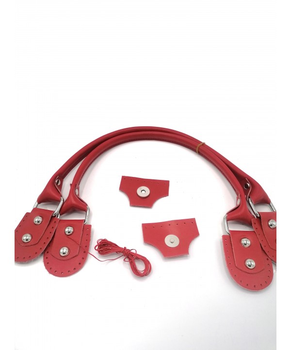 GERÇEK DERİ FİTTİLLİ MIKNATISLI SET KIRMIZI