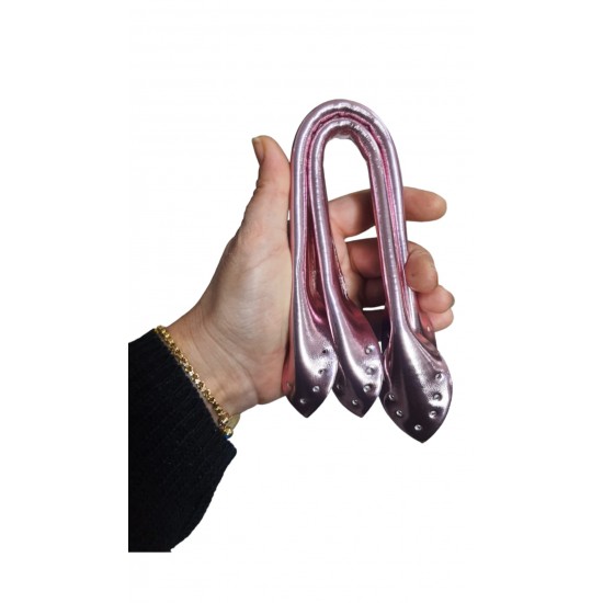 FİTİLLİ METALİK ÇANTA SAPI (33 CM ) PEMBE